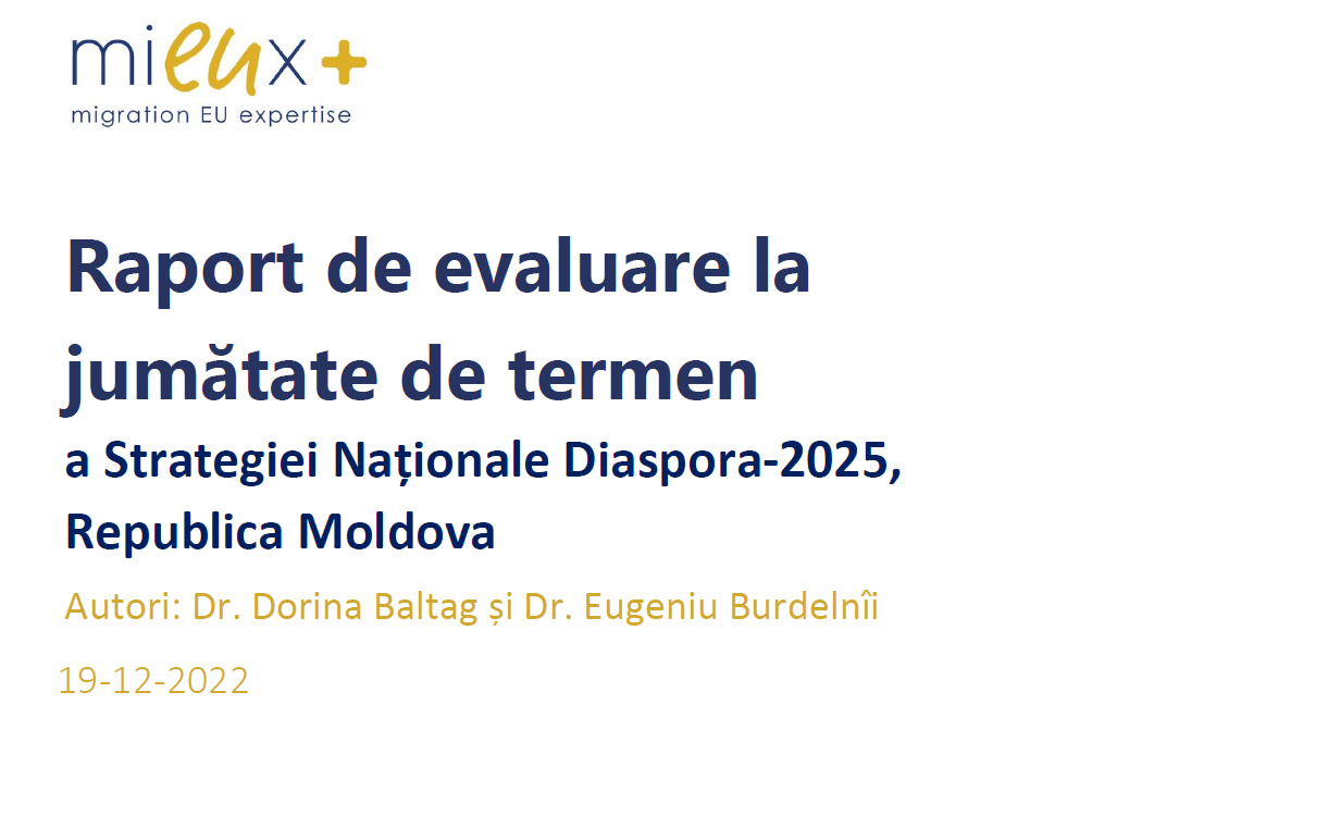 Raport de evaluare la jumătate de termen a Strategiei Naționale Diaspora-2025, Republica Moldova