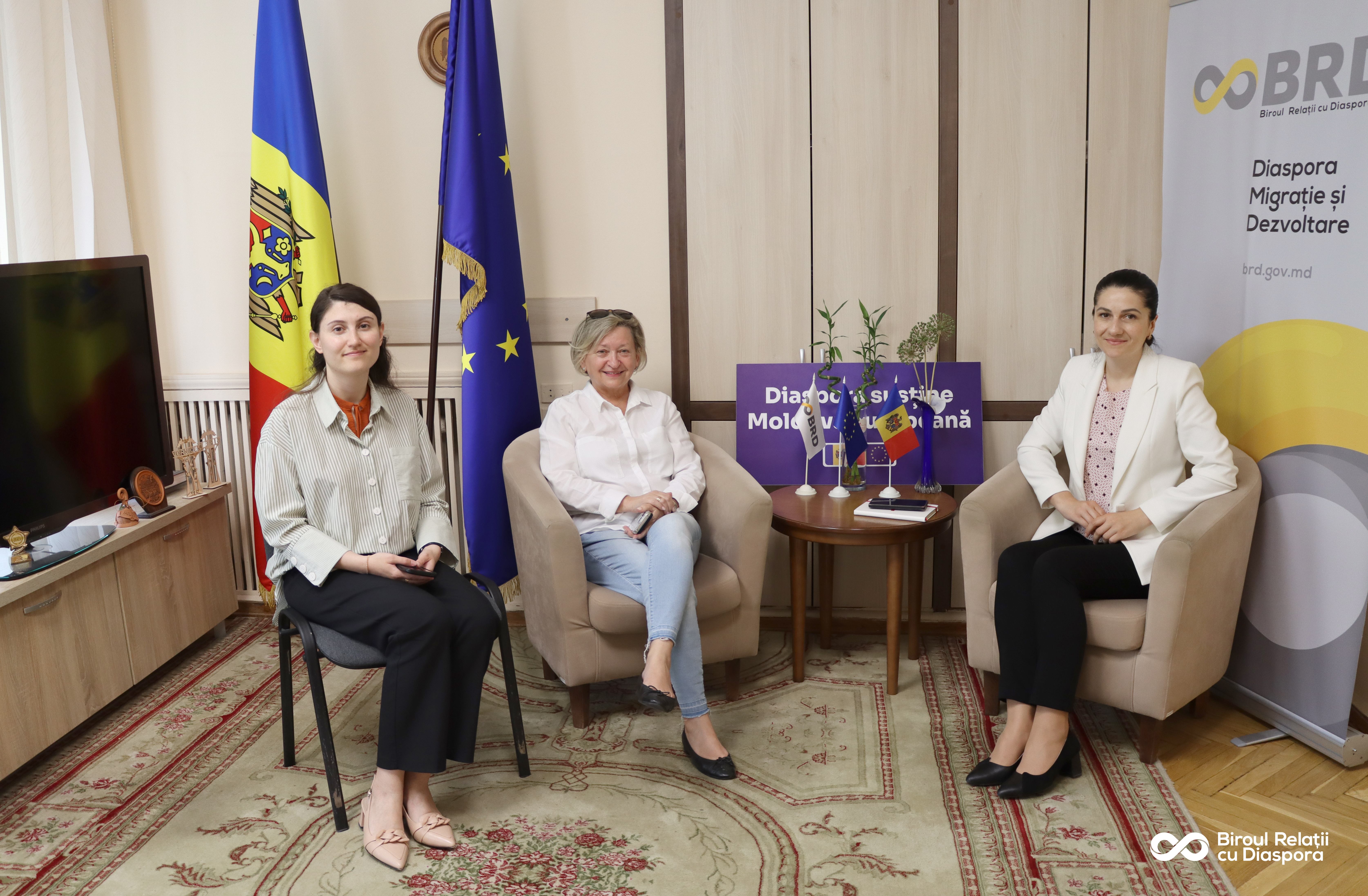 Elena Dragalin, președintele Asociației „Moldova AID” din SUA, în vizită la Biroul relații cu diaspora