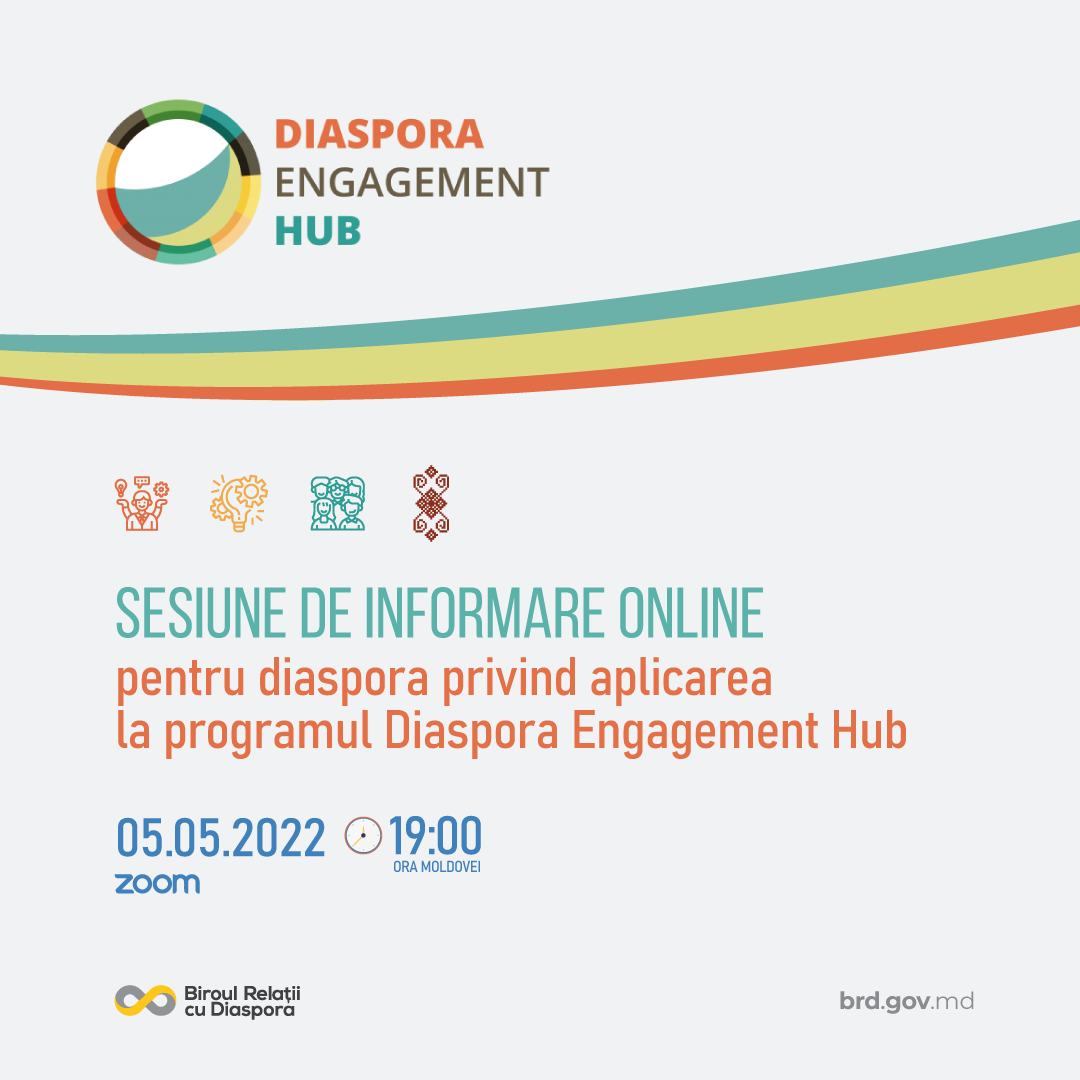 Sesiune de informare online pentru diaspora, privind modalitatea de aplicare la programul Diaspora Engagement Hub
